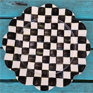 Mackenzie Childs Courtly Check Petal Platter